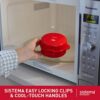 Sistema Microwave Egg Cooker Easy Eggs | Egg Poacher with Steam Release Vent | 270 ml | BPA-Free | Red