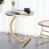 WDBBY Home Side Table Furniture Round Coffee Table Living Room Small Bedside Table Design Coffee Table Sofa Side Table Color  A Size  55  60cm