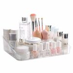 SUNFICON Makeup Organiser Tray Cosmetic Display Case Office Stationery Storage Holder Countertop Storage Unit Makeup Box for Bathroom DrawersVani