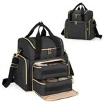 Luxja Travel Makeup Bag with 2 Removable Cases Cosmetic Bag with Multiple Storage Sections Patent Pending Black