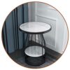 Artiz Round Creative Table Marble End Tables Light Luxury Marble Side Table Small Coffee Table Doublelayer Storage Simple Bedside Table Nightstan