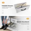 YITAHOME Coat Rack Stand with Shoe Rack and Bench,2 Stotrage Drawers 5-in-1 Industrial Standing Hall Tree for Clothes Hats Bags with 5 Removable