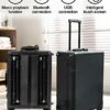 EBANKU Rolling Makeup Train Case with Lighted Mirror 24inch Large Make up Cosmetic Orgainzer Box Travel Case with Bluetooth Professional Protable