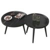 JKGHK Nesting Coffee Table Wood RoundModern Accent Sofa Side End TablesCreative Coffee TablesNightstand Set Of 2 With Adjustable Foot Pad For Liv