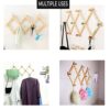 YUEMING 2Pcs Expandable Wood Wall Rack Folding Hanger 10 Pegs Wooden Hook Wall Mounted Expanding Storage Rack, Wall-Mounted Coat Rack Retractable