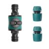 TOPWAYS Quick Release in Line Shut Off Valve for Join Garden Hose Pipe Tube, One Male and One Female Connector Valve Extender with Matching Hose