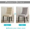 Velvet Wingback Side Chair Cover，Stretch Dining Chair Cover Slipcover Washable Armchair Protector,Seat Cover For Dining Room Banquet Home Wedding