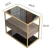 Round Coffee Table Coffee Table Coffee Table for Living Room MidCentury Sofa Side Table with 3 Tier Storage Shelf and 1 Drawer Modern Home Office