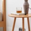 KIZQYN Coffee Table Round Side Table Modern Small Coffee Table Office Living Room Sofa Side Mini End Table Bedroom 2story Storage Bedside Table C