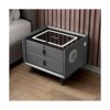 BAUBUY Smart Led Nightstand with 23 Drawers UsbWireless Charging Port and Fingerprint Lock Bluetooth Speaker Small Side Table for Bedroom Living