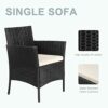 Xhomrattan Rattan Garden Furniture Sets 4 Piece Outdoor Garden Patio Furniture with Thick Cushion 2 Seaters Wicker Rattan Sofa Chairs Coffee Tabl