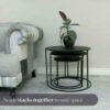 Nabatee Set Of 3 Round Nesting Tables Elegant Chic Style Living Room Side Tables Hallway Tables UK