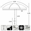 AMMSUN Folded Beach Umbrella with Tilt Portable Silver Coating Inside UV Protection Stripe for Travel,Sun and Outdoor Fits in Suitcase