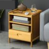 BAIHAO Home Side Table Bedroom Bedside Table Sofa Side Cabinet Square Table Small Coffee Table Corner Table Mini Living Room Shelf with Storage D