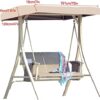 XYQSBY Outdoor Patio Swing Canopy Replacement Top Cover Swing Canopy Cover Waterproof Replacement Canopy Top for Patio Yard Porch Swing Cover 3 S