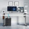 Rolling Desk Foldable Computer Table Adjustable Portable Laptop Desk Rotate Laptop Bed Table Lifted Standing Desk Living Room Desks Laptop Cart