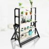 oiakus Multifunctional Folding Table Kitchen Table Space Saving Deformed Wooden Dining Table 5 Layer Bookshelf for Dining Room Kitchen Living Roo