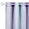NICETOWN Blackout Curtains for Living Room  Large Window Covering with CutOut Stars Mix Net Curtains for Light Filter  Privacy Protected 2 Panels