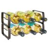 mDesign Set of 2 Wine Rack – Stackable Metal Wine Shelf for up to 3 Bottles – Convenient Shelf for Wine Bottles and More – Bronze