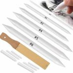 N NOROCME 12 PCS Blending Stumps and Tortillions Paper Art Blenders with Sandpaper Pencil Sharpener Pointer for Student Artist Charcoal Sketch Dr