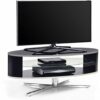 MDA Designs Orbit 1100BB Gloss Black TV Stand with Gloss Black Elliptic Sides for Flat Screen TVs up to 55