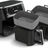 Silicone Air Fryer Liners for Ninja Air Fryer Dual Pack of 2, Reusable Air Fryer Silicone Liner for Ninja Air Fryer Accessories, Airfryer Liners