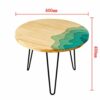 HANSHAN Side Tables Side Table Solid Wood Round Table Coffee Table 3 Legs Metal Bracket Sofa Living Room Balcony Snack Table Leisure Table 23.6x1