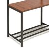 Amazon Basics 6-Hook Coat Rack with Shoe Bench and 2-Tier Storage, Black