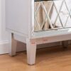 blingworld Modern Nightstand with 2 Mirrored Drawers Silver Accent Side Table Mirror Finished Cute Bedside Table with Crystal Handle for Bedroom