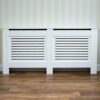 Vida Designs Milton Radiator Cover Modern White Painted MDF Cabinet, Large & Milton Radiator Cover Modern White Painted MDF Cabinet, Small