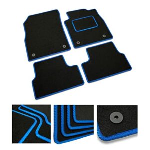 DB Bespoke - Tailored Car Mats - Compatible with MG HS 2020-2022 - Black Carpet - Non-Slip Carpet Mat - 4 pc Complete Car Floor Mats with Oval Pe