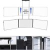 Rechargeable 360 Mirror with LED Lights, 3 Way Three Sided Wavy Full Length Barber Mirror for Self Cut Hair with Height Adjustable Telescoping Ho