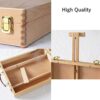 DEAYOU Wood Tabletop Easel Storage Box, Beechwood Portable Sketchbox for Painting, Wooden Desktop Adjustable Drawing Easel Case for Art Supplies,