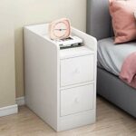 NYKCPJMW White Bedside Cabinet Nightstand Bedside Table with 2 Drawers  Cupboard Wood Side End Table Storage Unit for Living Room Bedroom Dorm Ro