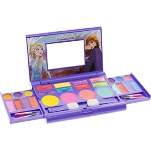Disney Frozen 2  Townley Girl Cosmetic Compact Set with Mirror 14 lip glosses 4 Body Shines 6 Brushes Colorful Portable Foldable Washable Make Up