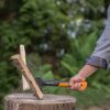 Fiskars Chopping Axe XS X7, Includes Storage and Carrying Case, Length: 35.5 cm, Non-Stick Coating, High Steel Blade/Fibreglass Handle, Black/Ora