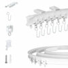 5M Ceiling Curtain Track Flexible Curved Curtain RailBendable Curtain Track for Bay Windows RV Room Divider Curtain Rods80pcs Rollers15pcs Ceilin