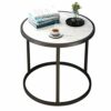 XWZJY Creative SideCoffeeDiningLampEnd Table for Balcony Living RoomRound MDF TopMetal Legs60 x 43 cm  x H
