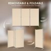 RANTILA 3 Panel Room Divider 6 Ft Tall Folding Privacy Screen Room Dividers Freestanding Room Partition Wall Dividers 102W x 20D x 71H Beige