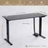 cheertech Electric Height Adjustable Standing Desk, Luxury Editon, 140 x 60cm Electric Sit Stand Desk Lifting Computer Workstation, Ergonomic Sta