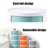 Side Table 234 Tier Bedside Tables Bedside Cabinet Round Plastic Nightstand Storage Unit Chest with Drawers  Sliding Door Modern Bedroom Living R