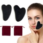 Gua Sha Facial Tools Gua Sha Scraping Tool Black Obsidian Gua Sha Stone Massage Stone for Face Eyes Neck Body Muscle Relaxing