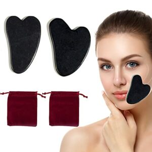 Gua Sha Facial Tools Gua Sha Scraping Tool Black Obsidian Gua Sha Stone Massage Stone for Face Eyes Neck Body Muscle Relaxing