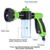 Garden Hose Spray Gun, Adjustable Foam Spray Gun with Soap Dispenser, 8 Patterns High-Pressure Sprayer with Reservoir for Lawn/Garden Watering Ca