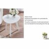 Jcnfaside table Heartshapedround Side Table Sofa End Tables Solid Wood Coffee Table ForLiving RoomBalconyOffice Leisure Side Table Color  White S