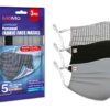 3 PCS Reusable Cloth Face Masks Washable Check Adjustable Cotton Face Cover with 5 Layers by MoMo The Mask People