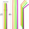 CALTECX 100X Reusable Drinking Straws, Neon Straws are Multi-Colored, Re-usable Drinking Straws Flexible Straws - Re-usable Bendy Straws Strong f