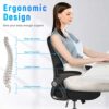 naspaluro Office Chair Ergonomic Desk Chair with 90° Flip-up Armrest Lumbar Support, Height Adjustable Office Desk Chair, Executive Swivel Comput