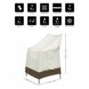 Amazon Basics High Back Patio Chair Cover, Beige / Tan