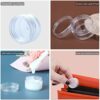 AMANMAN 100 Pcs Sample Pots Travel Cosmetic Jar 3ml3g Small Plastic Containers Empty Clear Tin Bottles with Lids Labels Spatula Makeup Accessorie